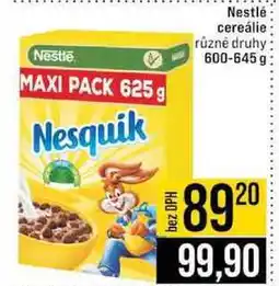 Jip Nesquik Nestlé cereálie různé druhy 600-645 g nabídka