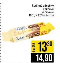 Jip Rodinné věnečky kakaové vanilkové 100 g +20% zdarma nabídka