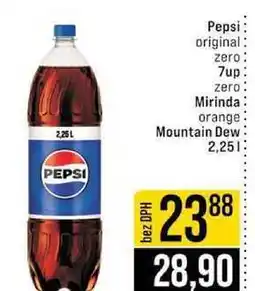 Jip Pepsi original zero 7up zero Mirinda orange Mountain Dew 2,25l nabídka
