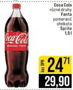 Jip Coca Cola Fanta pomeranč shokata Sprite 1,5l nabídka