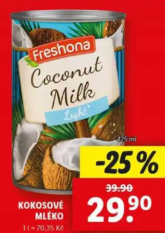 Lidl KOKOSOVÉ MLÉKO, 425 ml nabídka