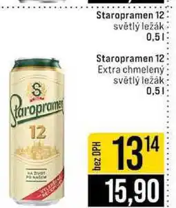 Jip Staropramen 12 světlý ležák 0,5l Staropramen 12 Extra chmelený světlý ležák 0,5l nabídka