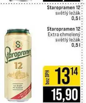 Jip Staropramen 12 světlý ležák 0,5l Staropramen 12 Extra chmelený světlý ležák 0,5l nabídka