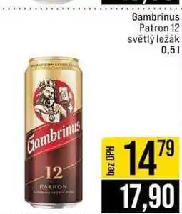 Jip Gambrinus Patron 12 světlý ležák 0,5l nabídka