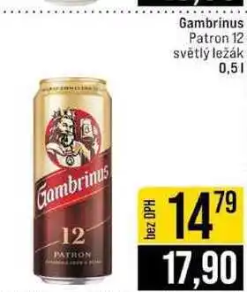 Jip Gambrinus Patron 12 světlý ležák 0,5l nabídka