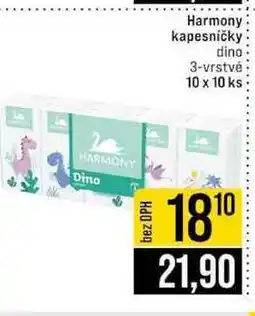 Jip Harmony kapesníčky dino 3-vrstvé 10 x 10 ks nabídka
