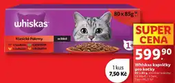 Lidl Whiskas kapsičky pro kočky, 80x 85 g nabídka