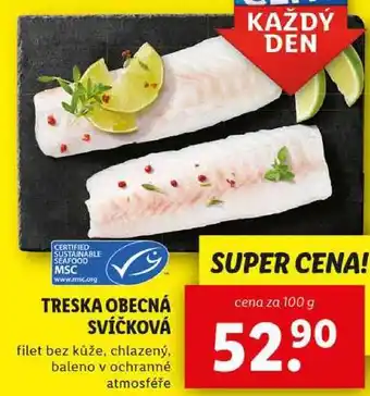 Lidl TRESKA OBECNÁ SVÍČKOVÁ, cena za 100 g nabídka