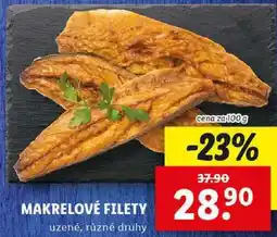 Lidl MAKRELOVÉ FILETY, cena za 100 g nabídka