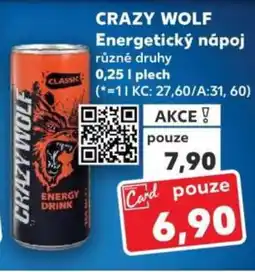 Kaufland CRAZY WOLF Energetický nápoj nabídka