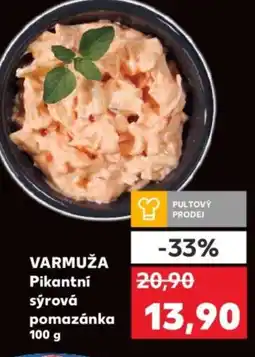 Kaufland Varmuža pikantní sýrová pomazánka nabídka