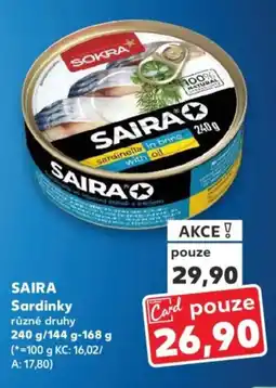 Kaufland SAIRA Sardinky nabídka