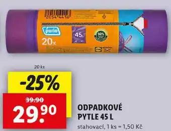 Lidl ODPADKOVÉ PYTLE 45 L, 20 ks nabídka