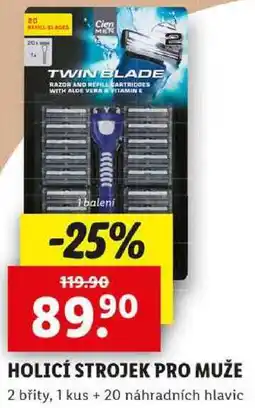 Lidl HOLICÍ STROJEK PRO MUŽE 2 břity, 1 kus + 20 náhradních hlavic nabídka