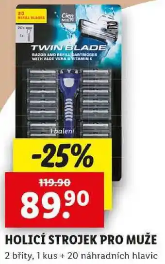 Lidl HOLICÍ STROJEK PRO MUŽE 2 břity, 1 kus + 20 náhradních hlavic nabídka