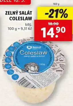 Lidl ZELNÝ SALÁT COLESLAW, 160 g nabídka