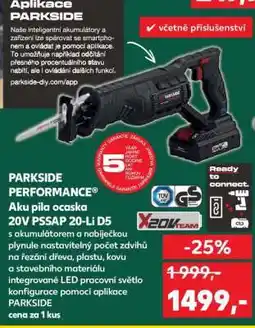 Kaufland PARKSIDE PERFORMANCE Aku pila ocaska 20V PSSAP 20-Li D5 nabídka