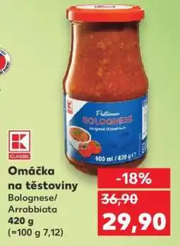 Kaufland Omáčka na těstoviny Bolognese/Arrabbiata nabídka