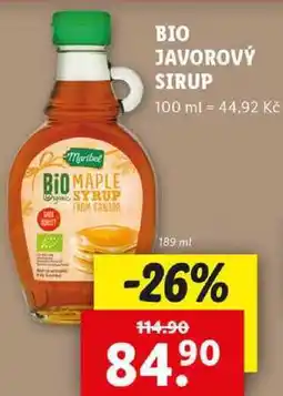 Lidl BIO JAVOROVÝ SIRUP, 189 ml nabídka