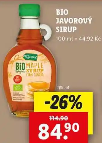 Lidl BIO JAVOROVÝ SIRUP, 189 ml nabídka