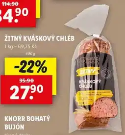 Lidl ŽITNÝ KVÁSKOVÝ CHLÉB, 400 g nabídka