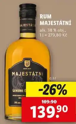 Lidl RUM MAJESTÁTNÍ, 0,5 l nabídka
