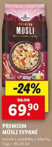 Lidl PREMIUM MÜSLI SYPANÉ, 750 g nabídka