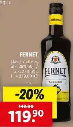 Lidl FERNET, 0,5 l nabídka