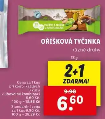 Lidl OŘÍŠKOVÁ TYČINKA, 35 g nabídka