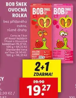 Lidl BOB ŠNEK OVOCNÁ ROLKA, 30 g nabídka