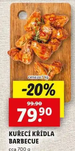 Lidl KUŘECÍ KŘÍDLA BARBECUE, cena za 1 kg nabídka