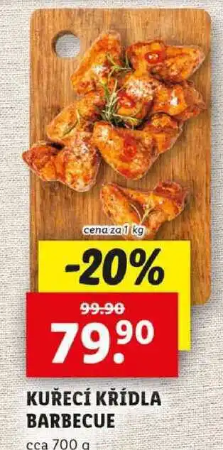Lidl KUŘECÍ KŘÍDLA BARBECUE, cena za 1 kg nabídka