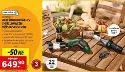 Lidl AKU ŠROUBOVÁK 4 V S GRILOVACÍM PŘÍSLUŠENSTVÍM nabídka