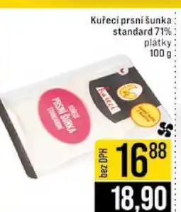 Jip Kuřecí prsni šunka standard 71% plátky 100 g nabídka