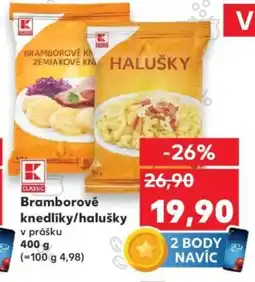 Kaufland Bramborové knedlíky/halušky nabídka