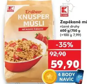 Kaufland Zapékané müsli nabídka