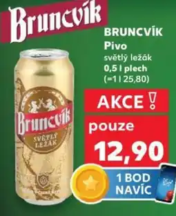 Kaufland BRUNCVIK Pivo světlý ležák nabídka