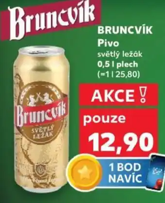 Kaufland BRUNCVIK Pivo světlý ležák nabídka