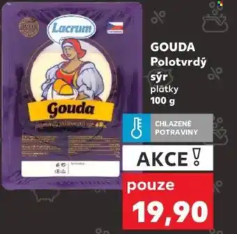 Kaufland GOUDA Polotvrdý sýr plátky nabídka