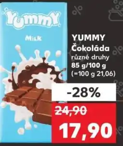 Kaufland YUMMY Čokoláda nabídka