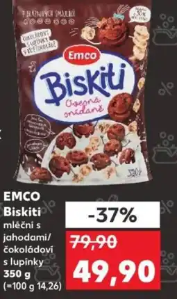 Kaufland EMCO Biskiti mléční s jahodami/ čokoládovi s lupínky nabídka