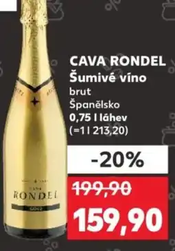 Kaufland CAVA RONDEL Šumivé víno brut Španělsko nabídka
