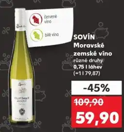 Kaufland SOVIN Moravské zemské víno nabídka