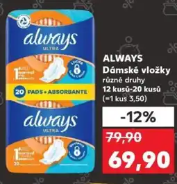 Kaufland ALWAYS Dámské vložky nabídka