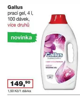Ráj drogerie Gallus prací gel, 4l, 100 dávek, více druhů nabídka