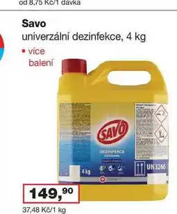 Ráj drogerie Savo univerzální dezinfekce, 4 kg nabídka
