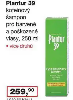 Ráj drogerie Plantur 39 kofeinový šampon pro barvené a poškozené vlasy, 250 ml nabídka