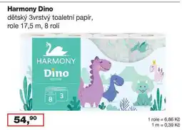 Ráj drogerie Harmony Dino dětský 3vrstvý toaletní papír, role 17,5 m, 8 rolí nabídka