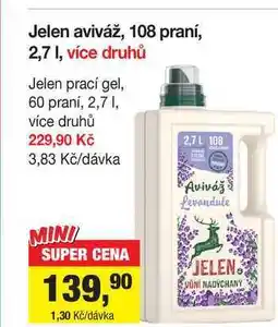 Šlak Jelen aviváž, 108 praní, 2,7 l nabídka