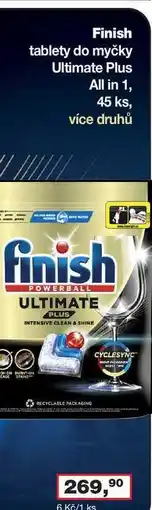 Ráj drogerie Finish tablety do myčky Ultimate Plus All in 1, 45 ks, více druhů nabídka